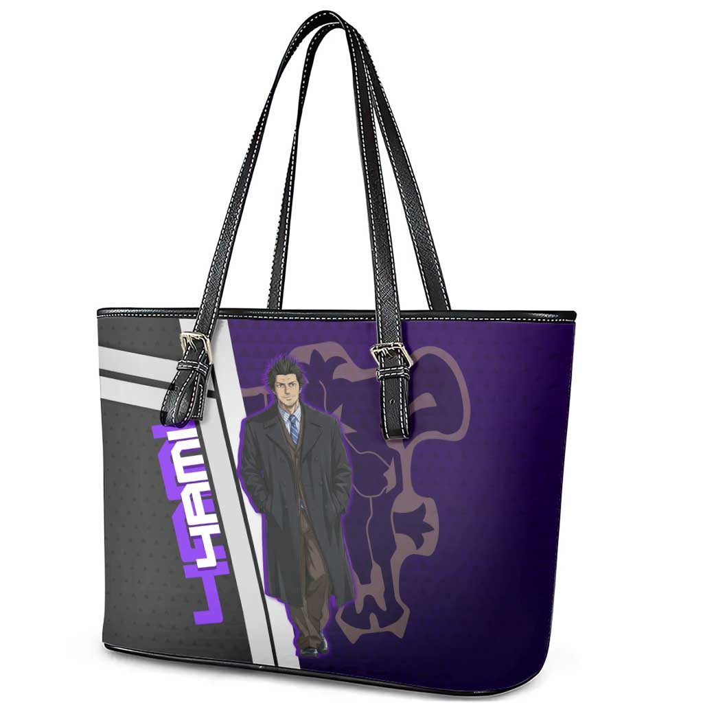 Yami Sukehiro Leather Tote Bag Dark Anime Graphic Style