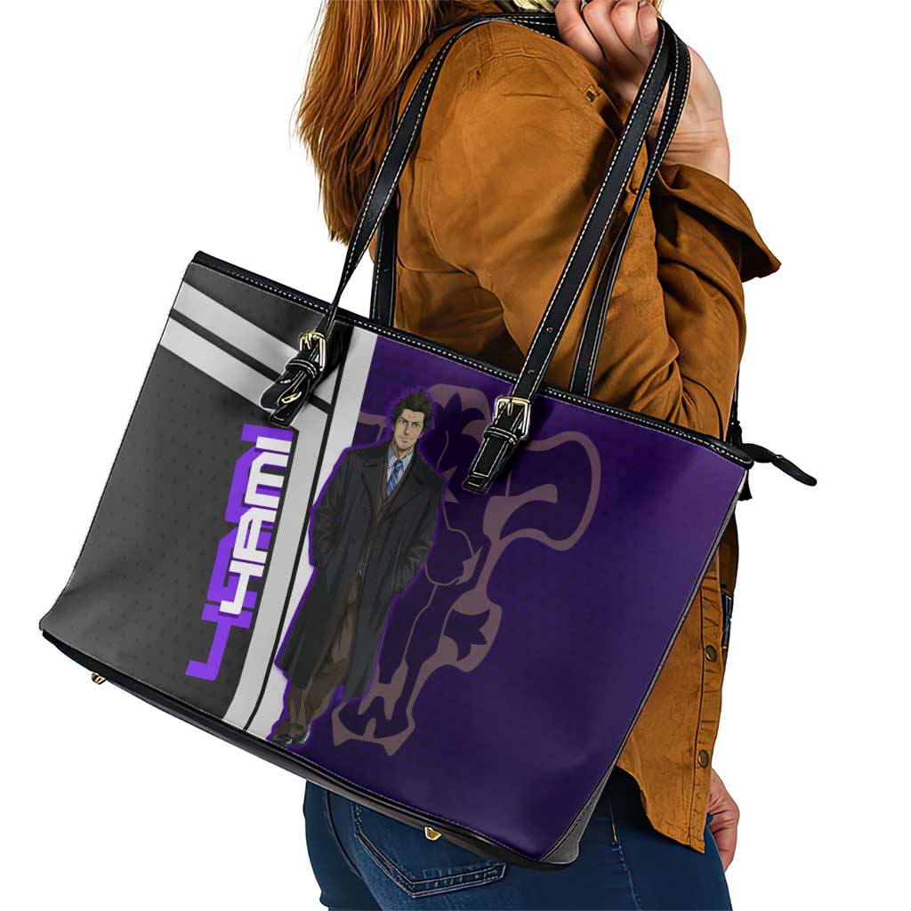 Yami Sukehiro Leather Tote Bag Dark Anime Graphic Style
