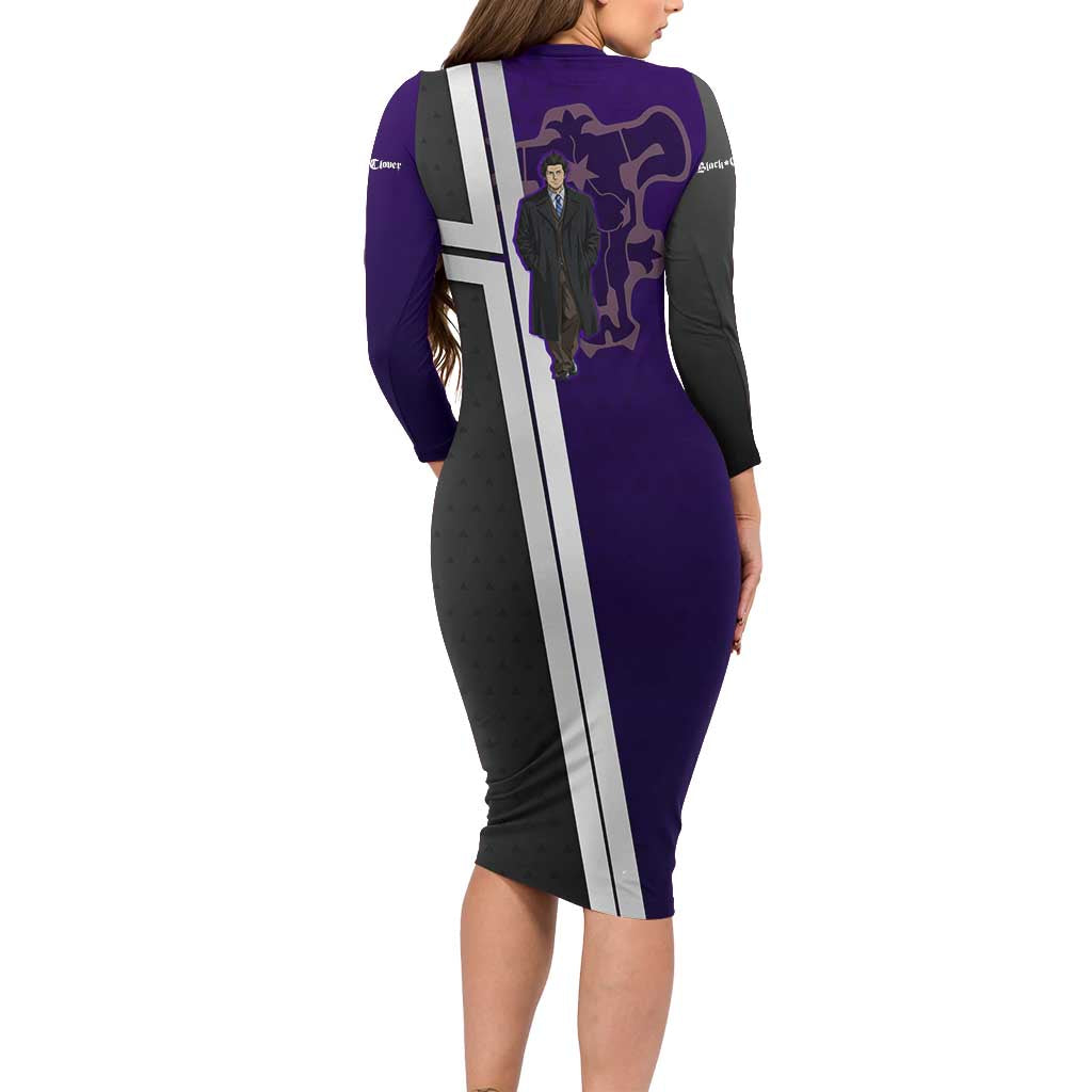Yami Sukehiro Long Sleeve Bodycon Dress Dark Anime Graphic Style