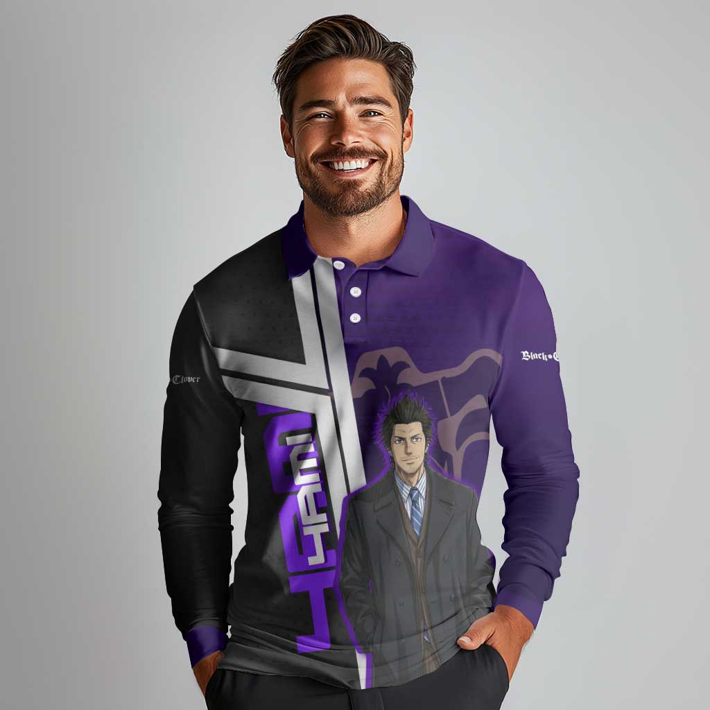 Yami Sukehiro Long Sleeve Polo Shirt Dark Anime Graphic Style