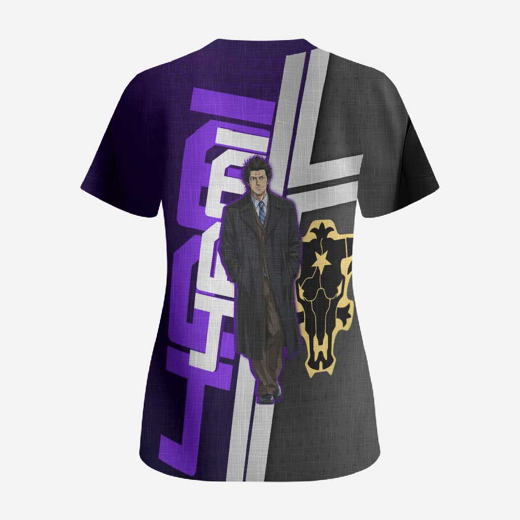 Yami Sukehiro Scrub Top Dark Anime Graphic Style