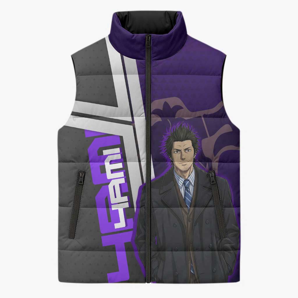 Yami Sukehiro Sleeveless Puffer Jacket Dark Anime Graphic Style