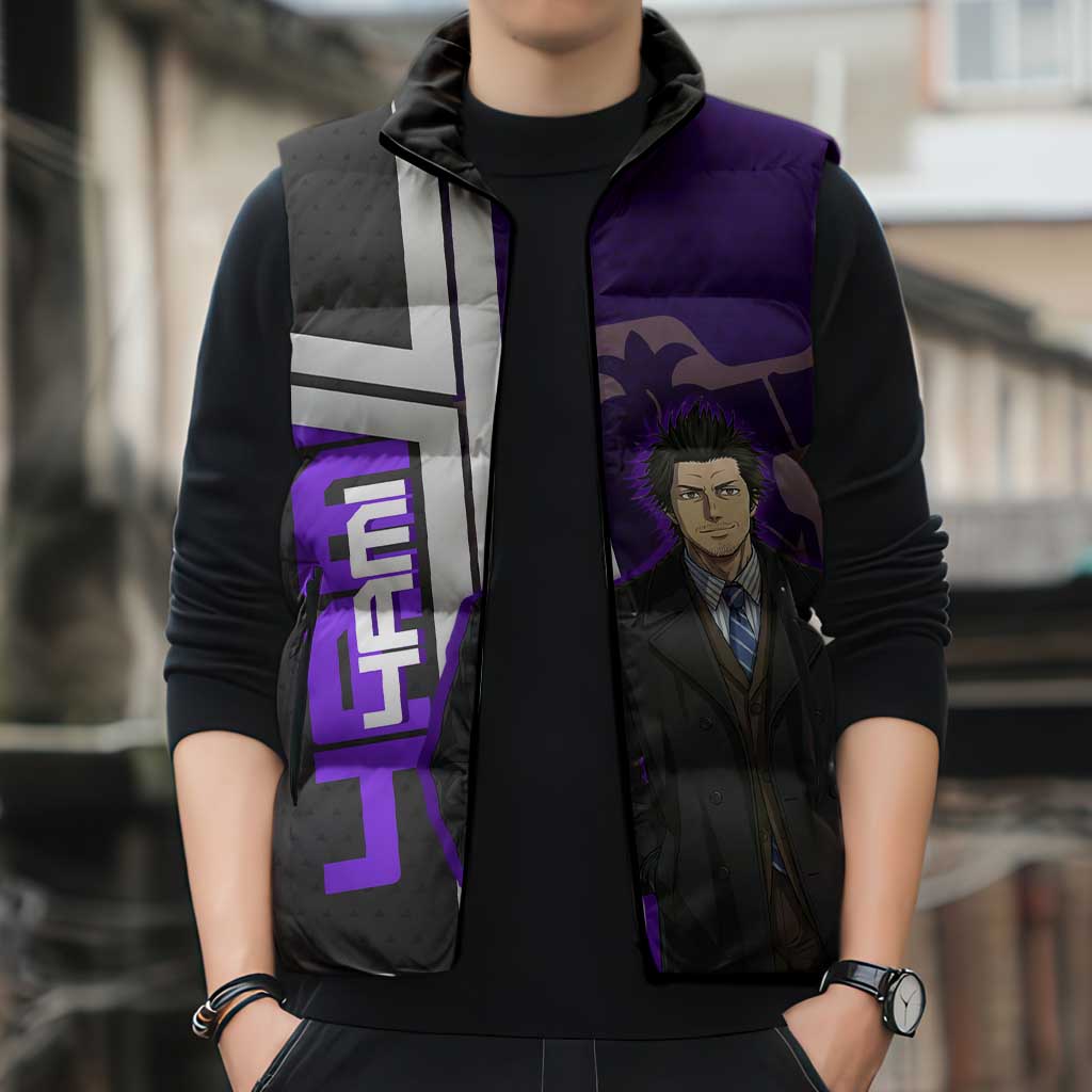 Yami Sukehiro Sleeveless Puffer Jacket Dark Anime Graphic Style