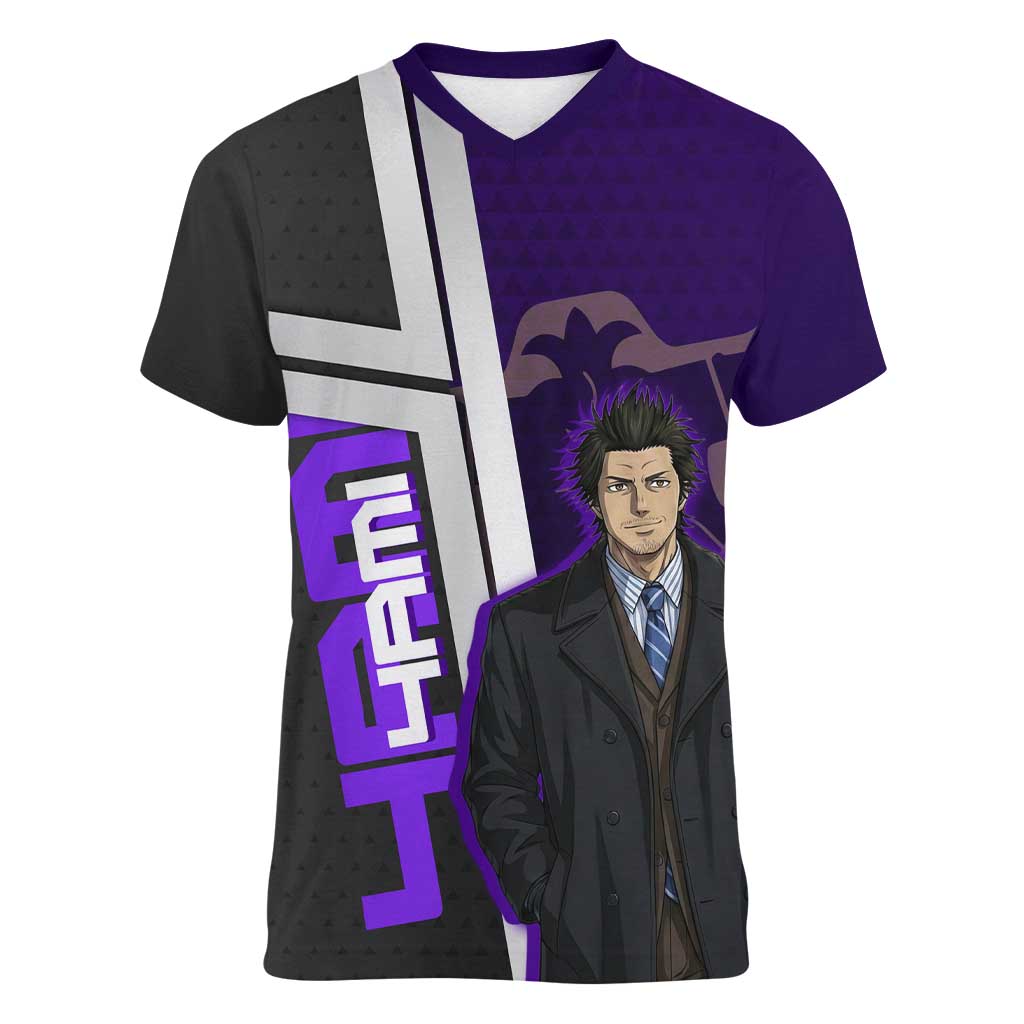 Yami Sukehiro Women V-Neck T-Shirt Dark Anime Graphic Style