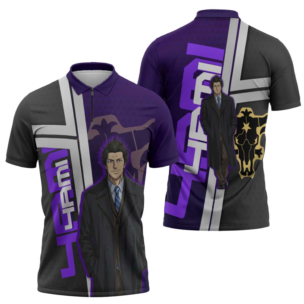 Yami Sukehiro Zipper Polo Shirt Dark Anime Graphic Style