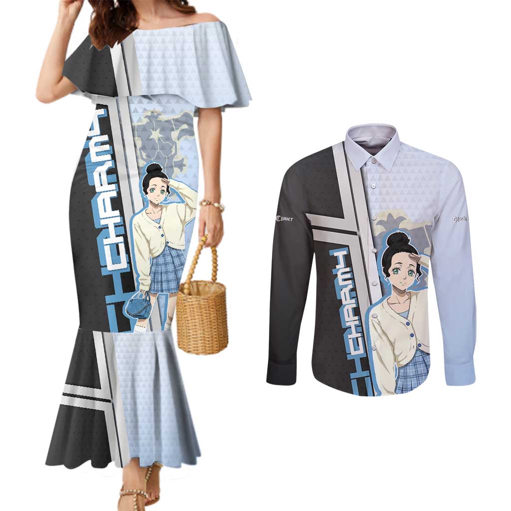 Charmy Pappitson Couples Matching Mermaid Dress and Long Sleeve Button Shirt Soft Pastel Anime Style