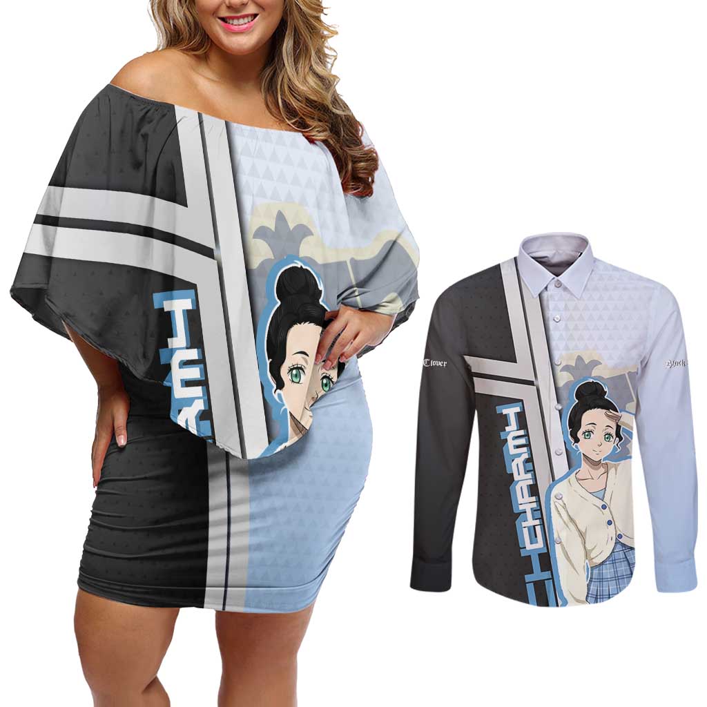 Charmy Pappitson Couples Matching Off Shoulder Short Dress and Long Sleeve Button Shirt Soft Pastel Anime Style