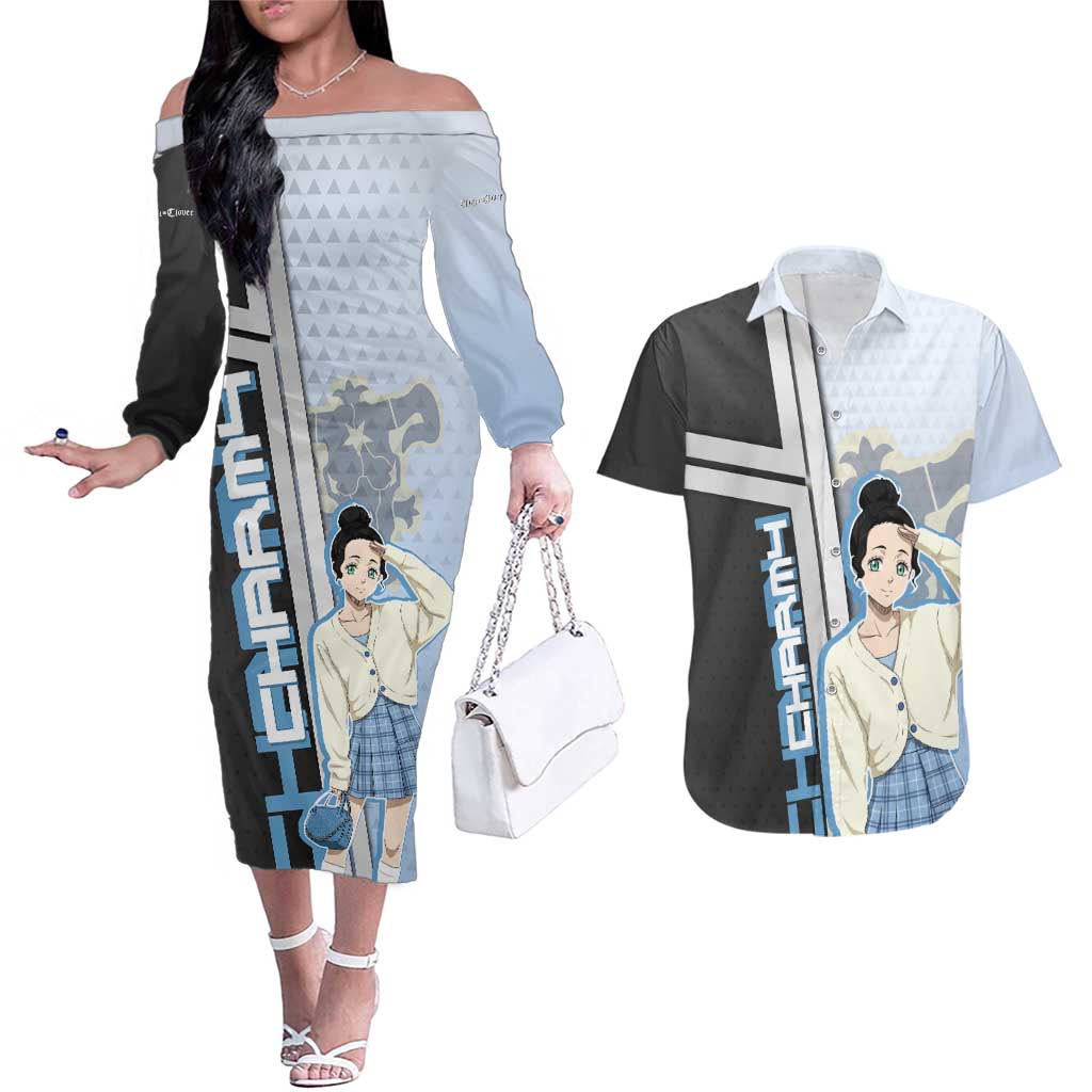 Charmy Pappitson Couples Matching Off The Shoulder Long Sleeve Dress and Hawaiian Shirt Soft Pastel Anime Style