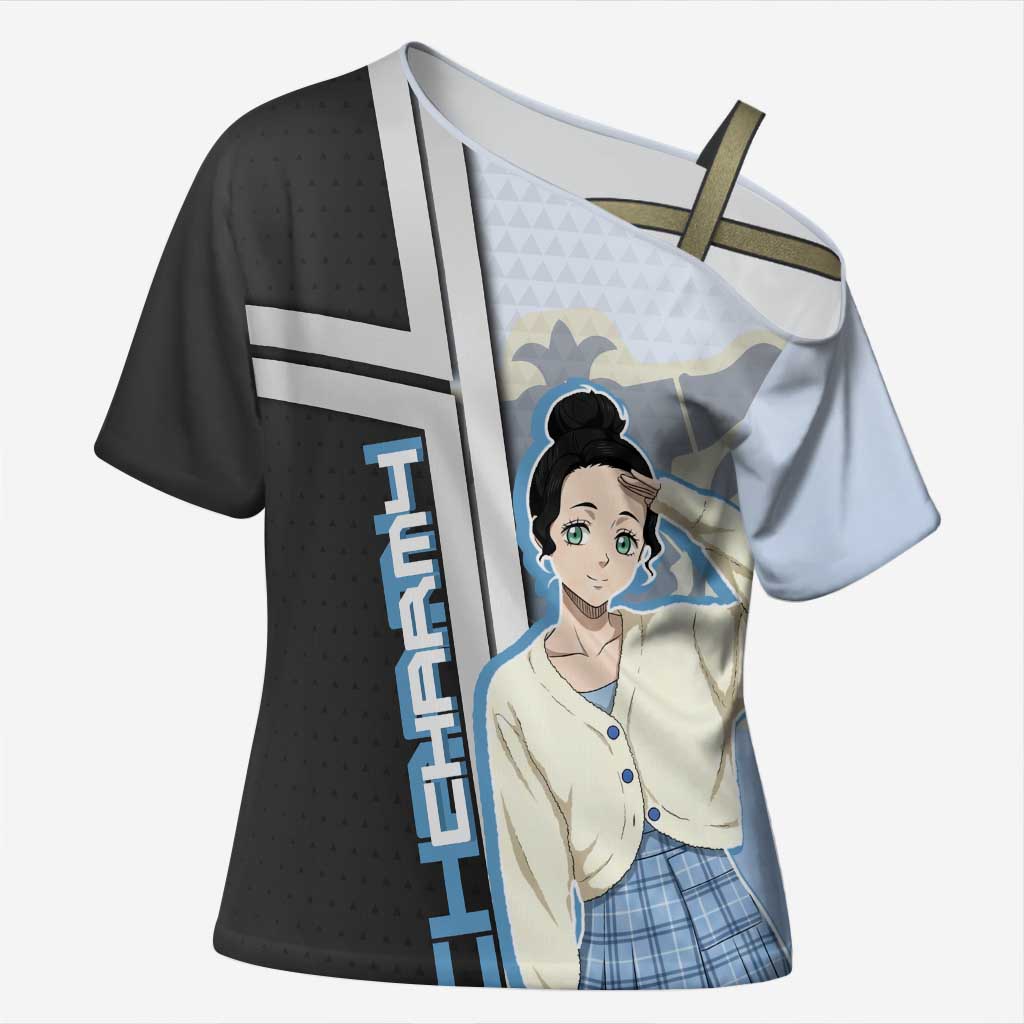Charmy Pappitson Cross Shoulder Shirt Soft Pastel Anime Style