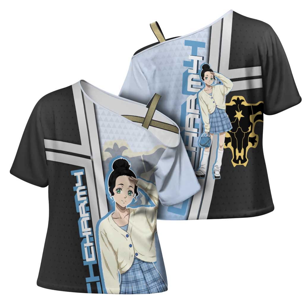 Charmy Pappitson Cross Shoulder Shirt Soft Pastel Anime Style