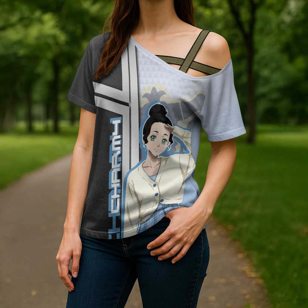 Charmy Pappitson Cross Shoulder Shirt Soft Pastel Anime Style
