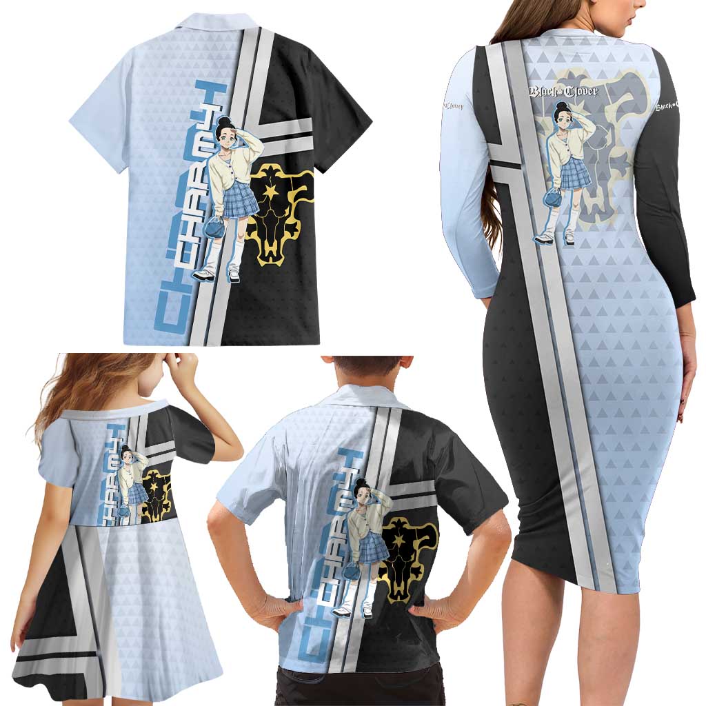 Charmy Pappitson Family Matching Long Sleeve Bodycon Dress and Hawaiian Shirt Soft Pastel Anime Style