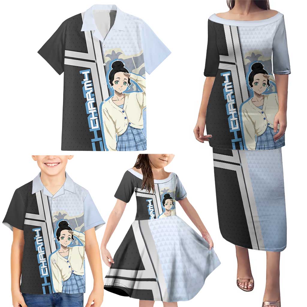 Charmy Pappitson Family Matching Puletasi and Hawaiian Shirt Soft Pastel Anime Style