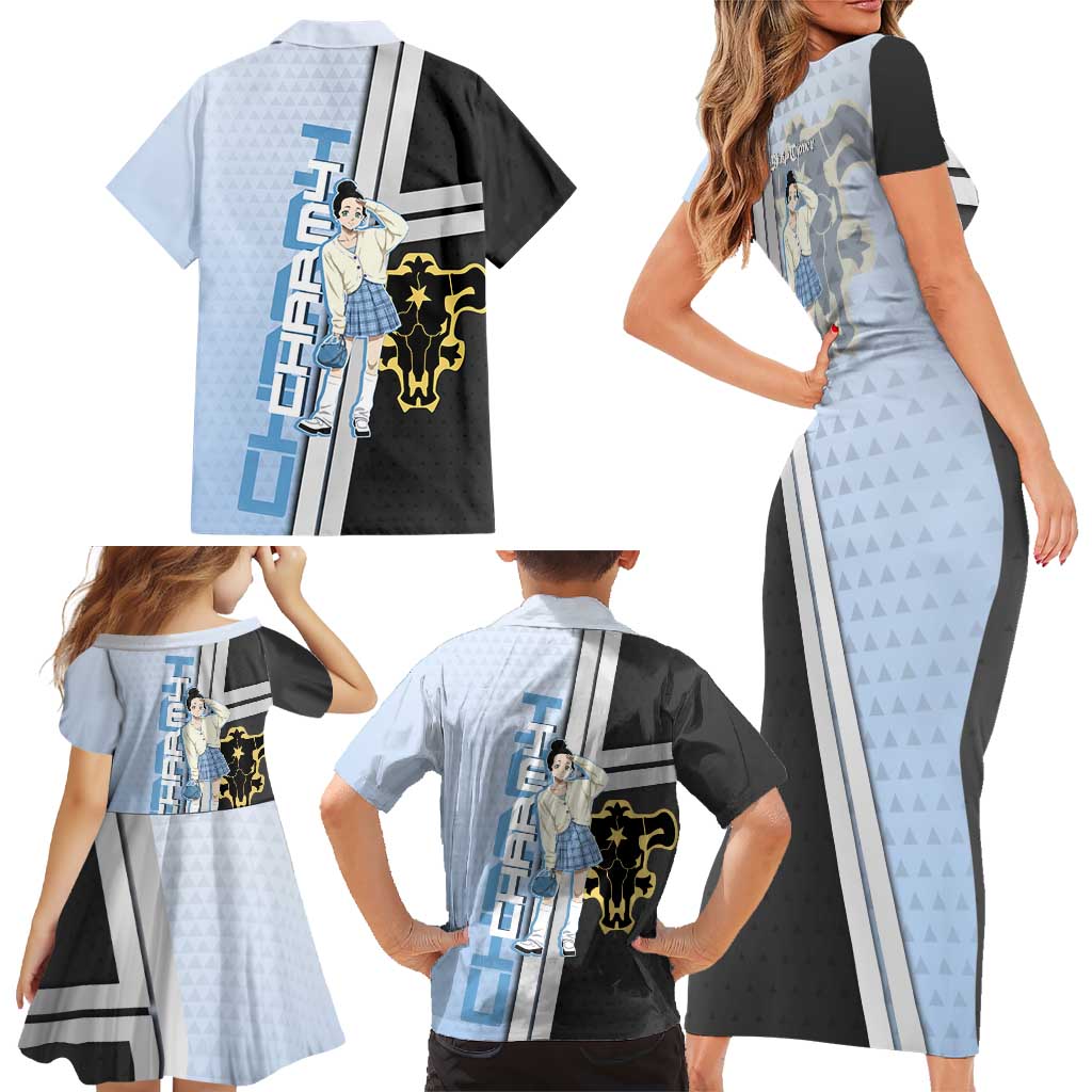 Charmy Pappitson Family Matching Short Sleeve Bodycon Dress and Hawaiian Shirt Soft Pastel Anime Style