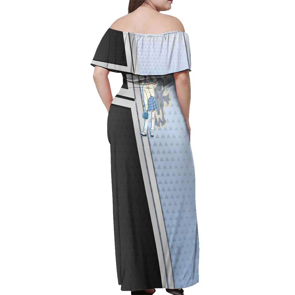 Charmy Pappitson Off Shoulder Maxi Dress Soft Pastel Anime Style