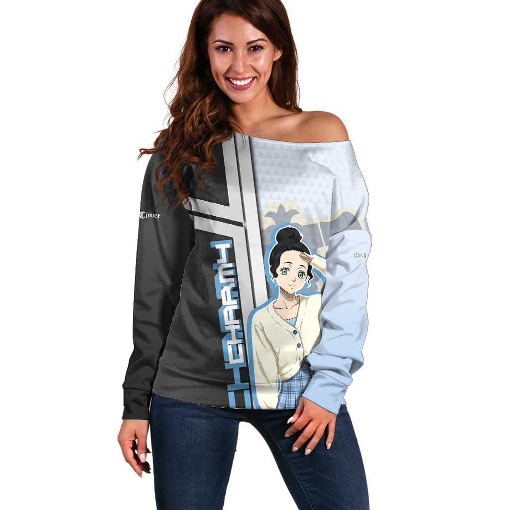 Charmy Pappitson Off Shoulder Sweater Soft Pastel Anime Style