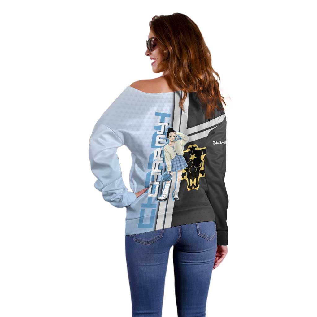 Charmy Pappitson Off Shoulder Sweater Soft Pastel Anime Style