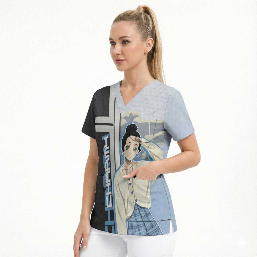 Charmy Pappitson Scrub Top Soft Pastel Anime Style