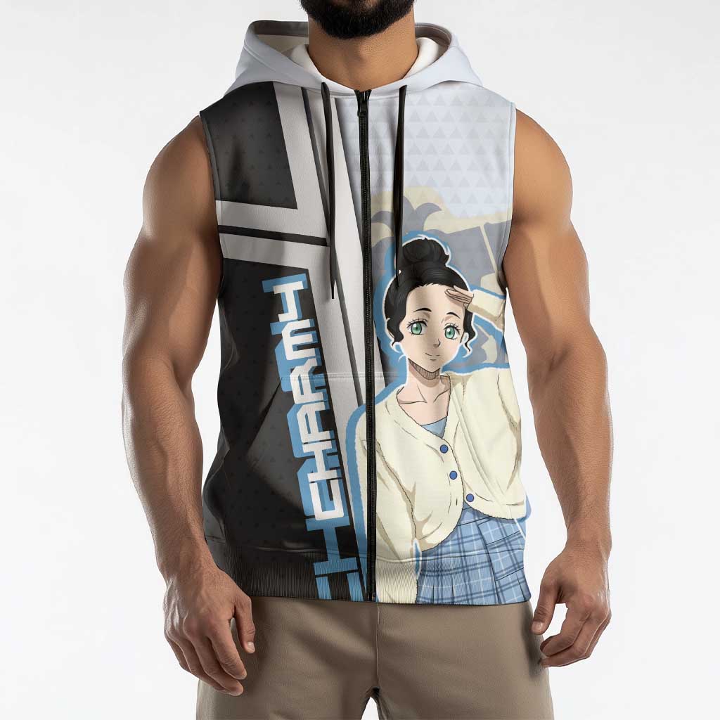 Charmy Pappitson Sleeveless Zip Hoodie Soft Pastel Anime Style