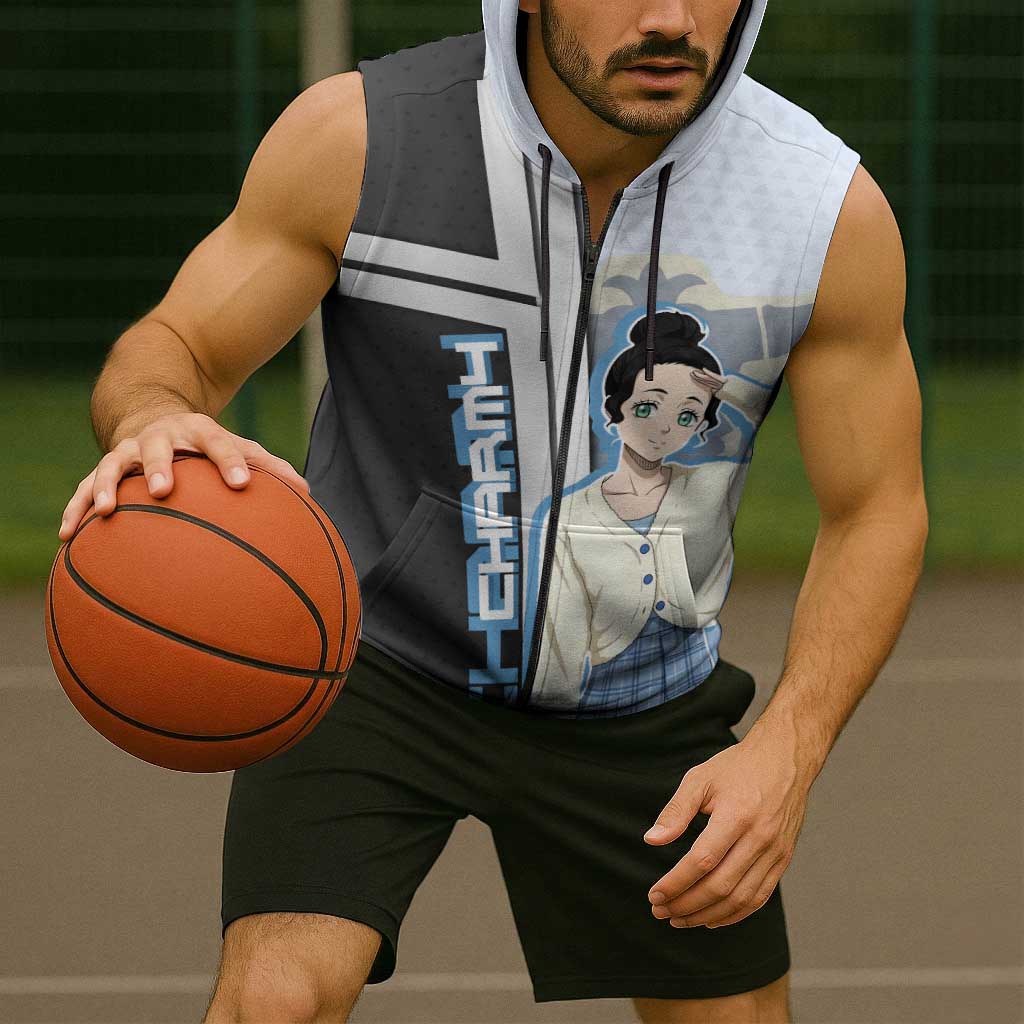 Charmy Pappitson Sleeveless Zip Hoodie Soft Pastel Anime Style