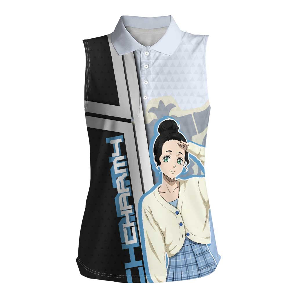 Charmy Pappitson Women Sleeveless Polo Shirt Soft Pastel Anime Style