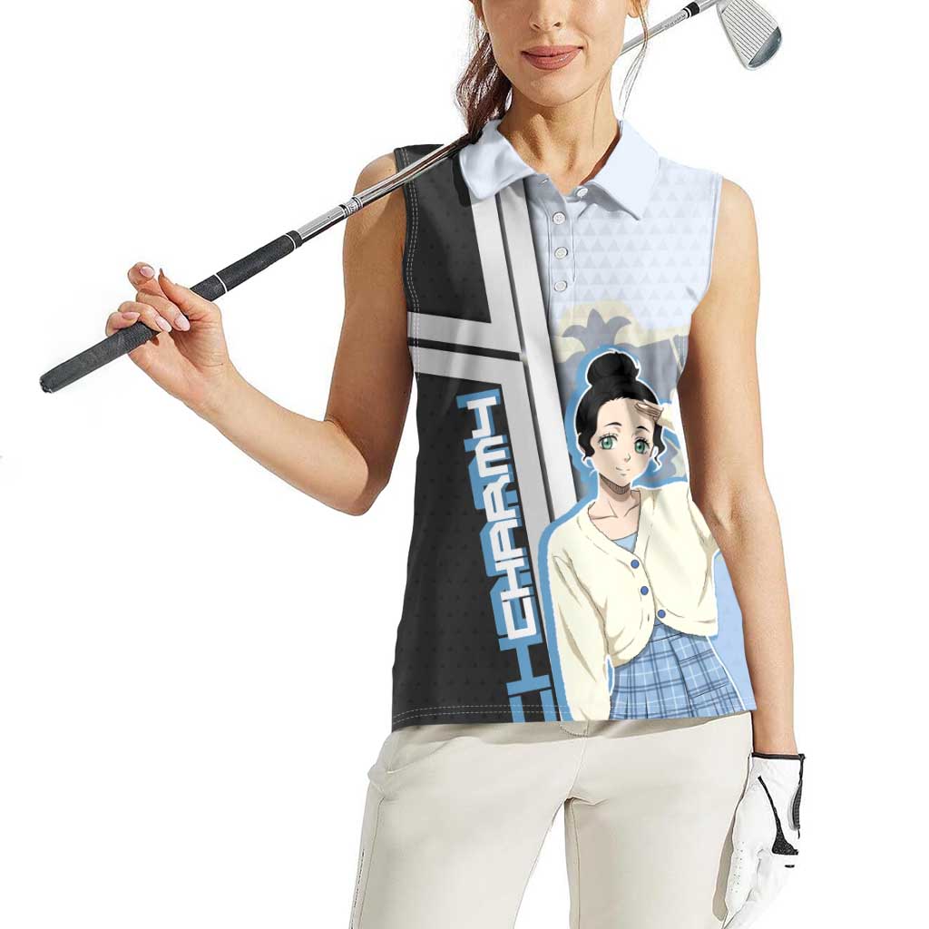 Charmy Pappitson Women Sleeveless Polo Shirt Soft Pastel Anime Style