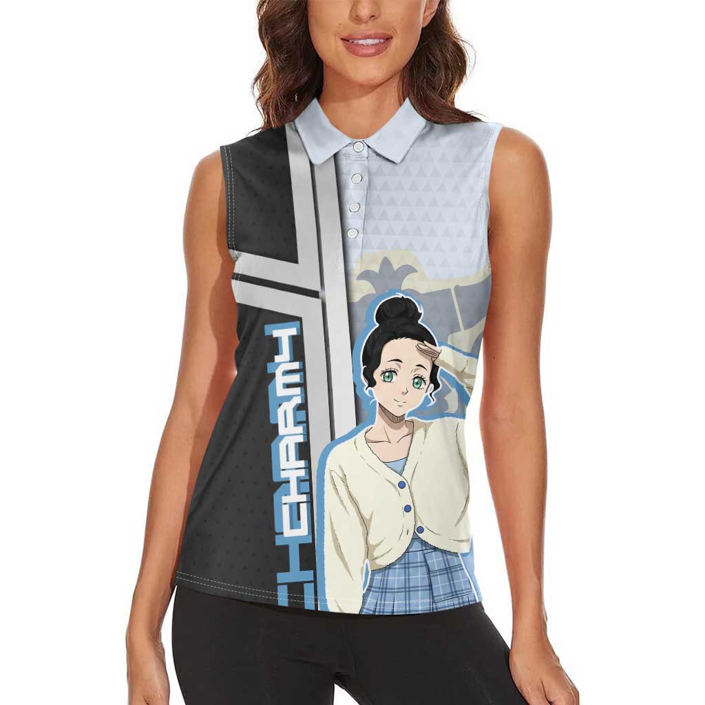 Charmy Pappitson Women Sleeveless Polo Shirt Soft Pastel Anime Style