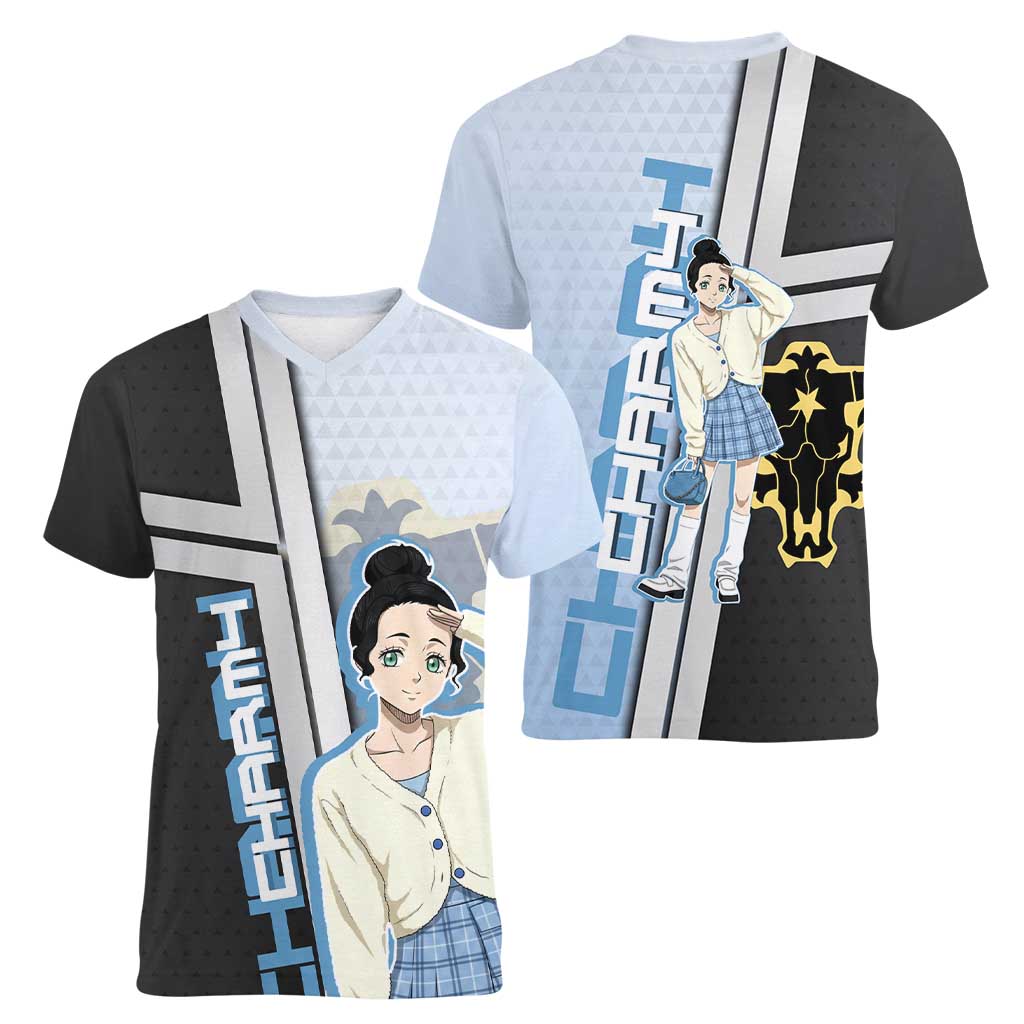 Charmy Pappitson Women V-Neck T-Shirt Soft Pastel Anime Style