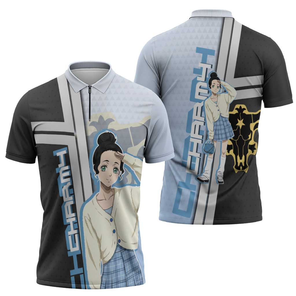 Charmy Pappitson Zipper Polo Shirt Soft Pastel Anime Style