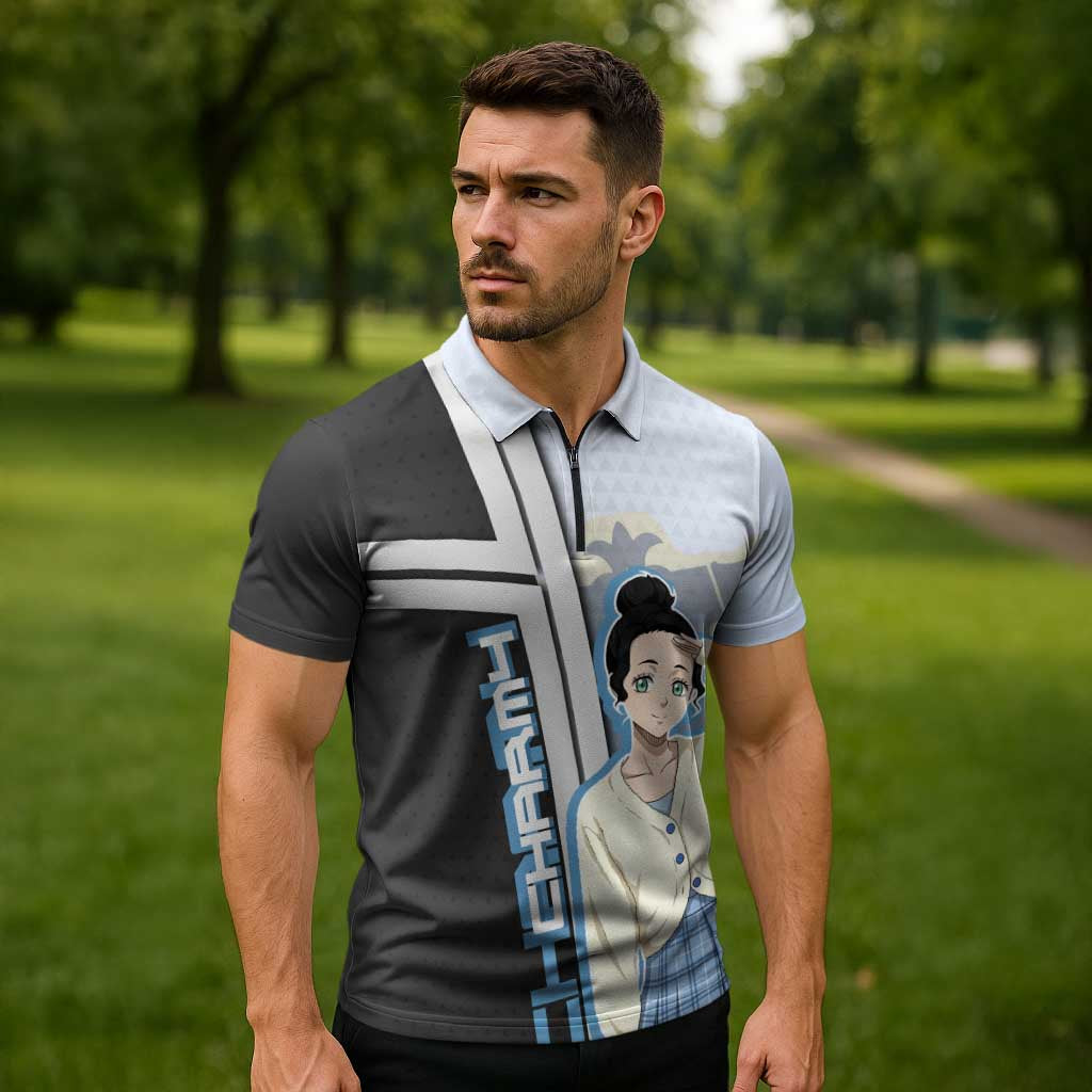 Charmy Pappitson Zipper Polo Shirt Soft Pastel Anime Style