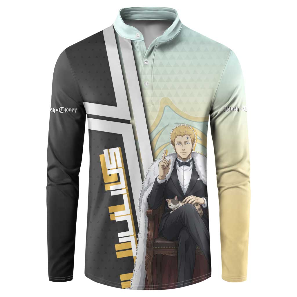 Julius Novachrono Button Sweatshirt Regal Anime Illustration Style