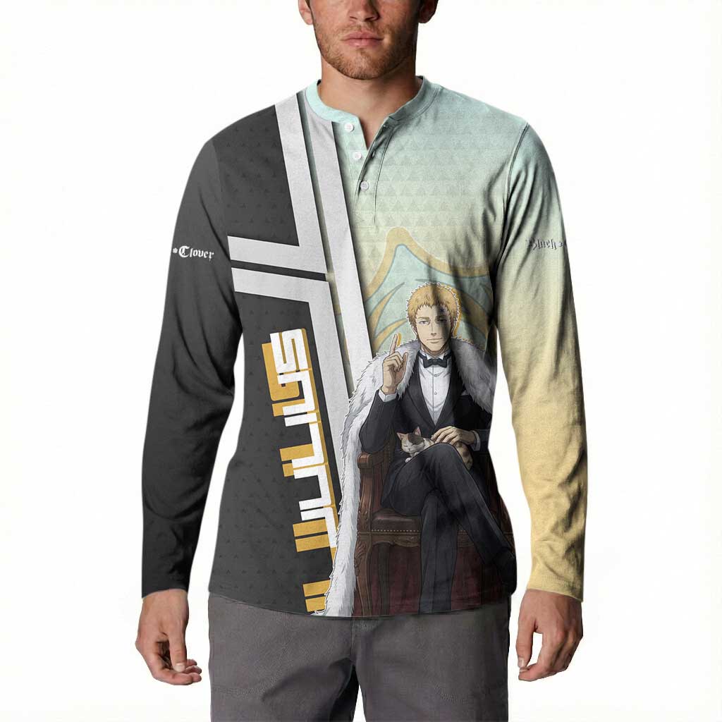 Julius Novachrono Button Sweatshirt Regal Anime Illustration Style