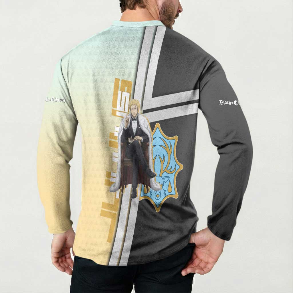 Julius Novachrono Button Sweatshirt Regal Anime Illustration Style