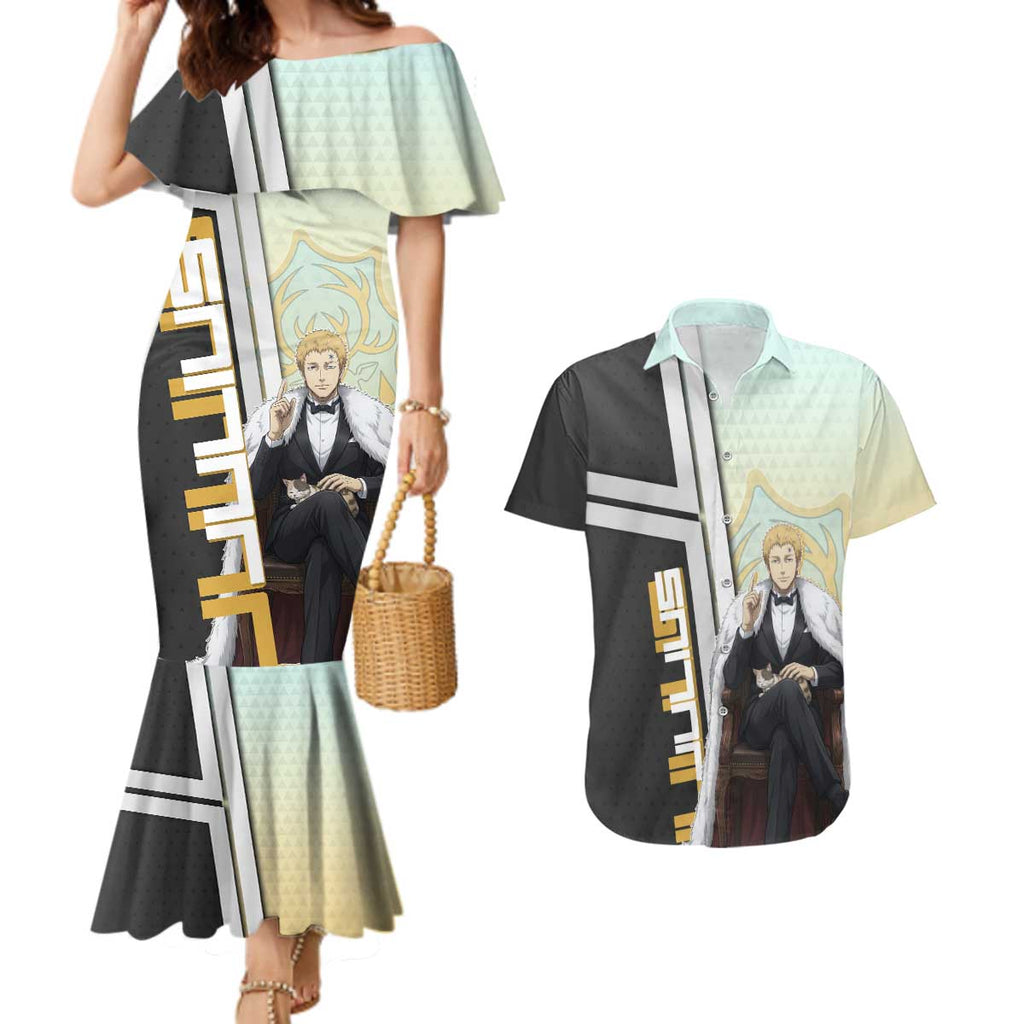 Julius Novachrono Couples Matching Mermaid Dress and Hawaiian Shirt Regal Anime Illustration Style