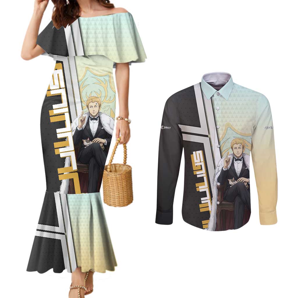 Julius Novachrono Couples Matching Mermaid Dress and Long Sleeve Button Shirt Regal Anime Illustration Style