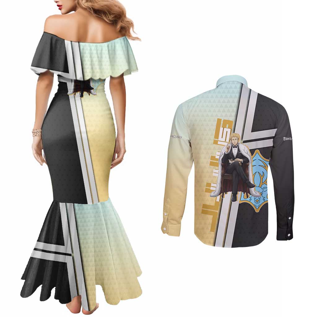 Julius Novachrono Couples Matching Mermaid Dress and Long Sleeve Button Shirt Regal Anime Illustration Style