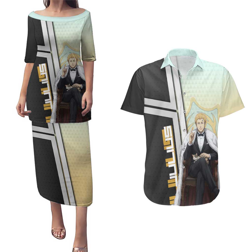Julius Novachrono Couples Matching Puletasi and Hawaiian Shirt Regal Anime Illustration Style