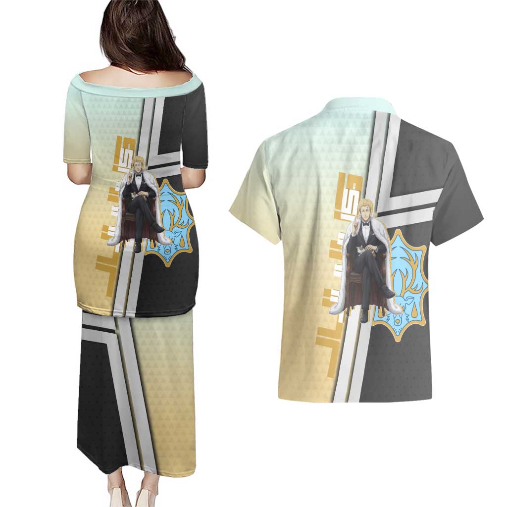 Julius Novachrono Couples Matching Puletasi and Hawaiian Shirt Regal Anime Illustration Style