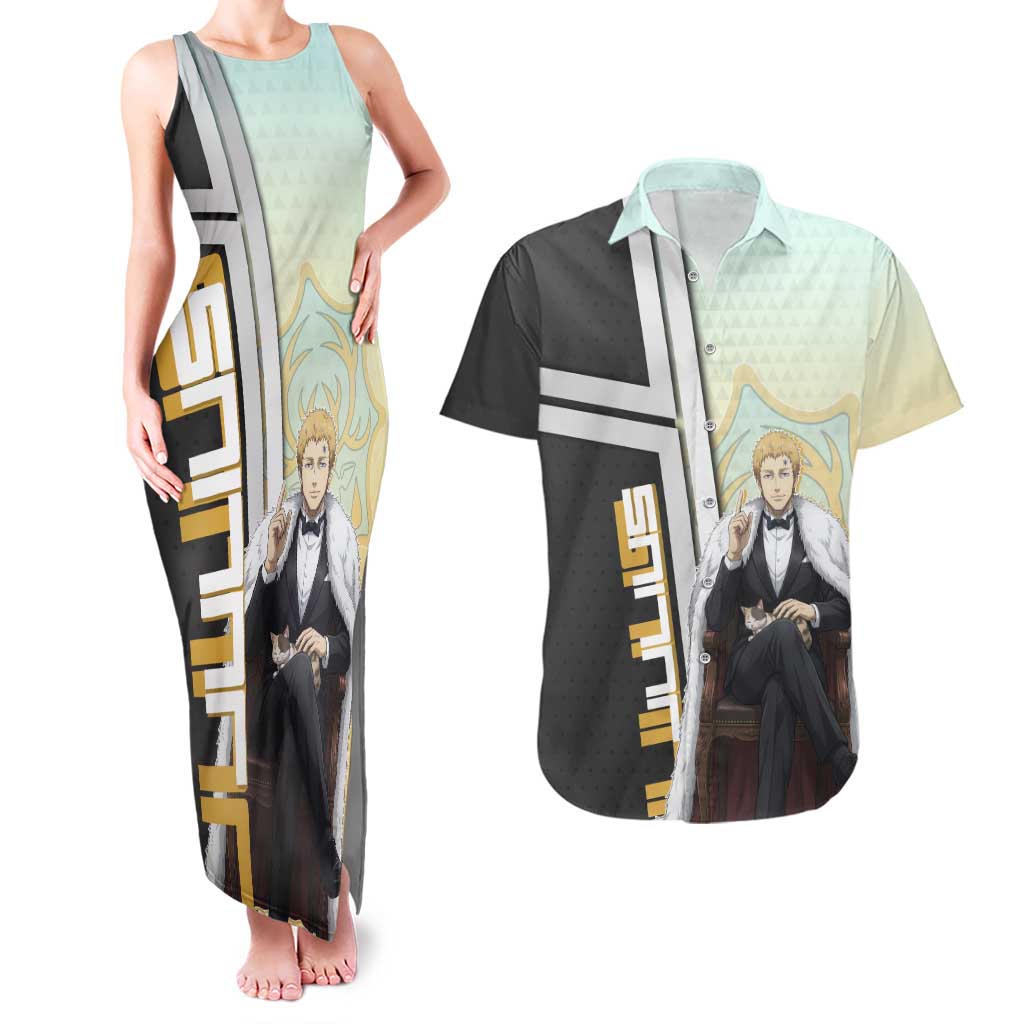Julius Novachrono Couples Matching Tank Maxi Dress and Hawaiian Shirt Regal Anime Illustration Style