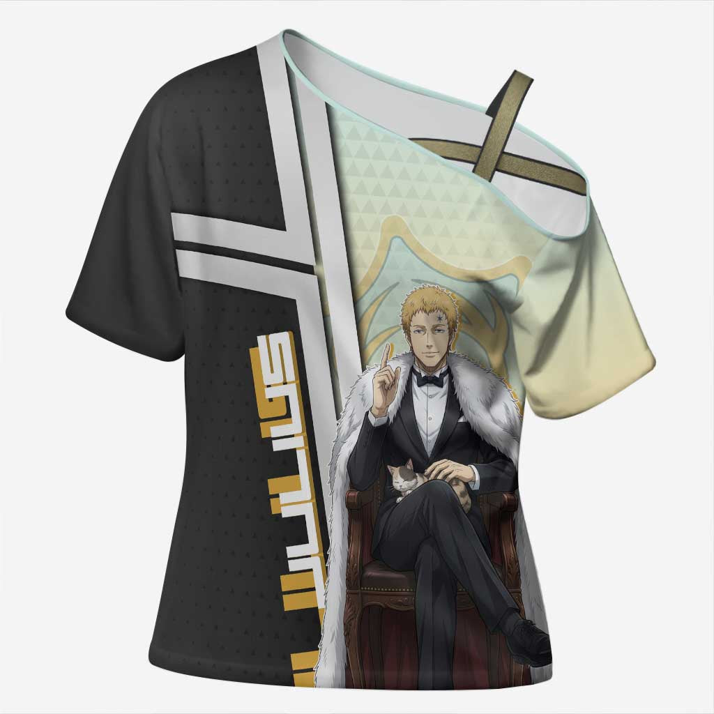 Julius Novachrono Cross Shoulder Shirt Regal Anime Illustration Style