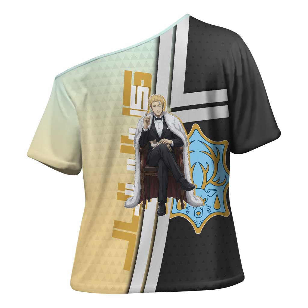 Julius Novachrono Cross Shoulder Shirt Regal Anime Illustration Style