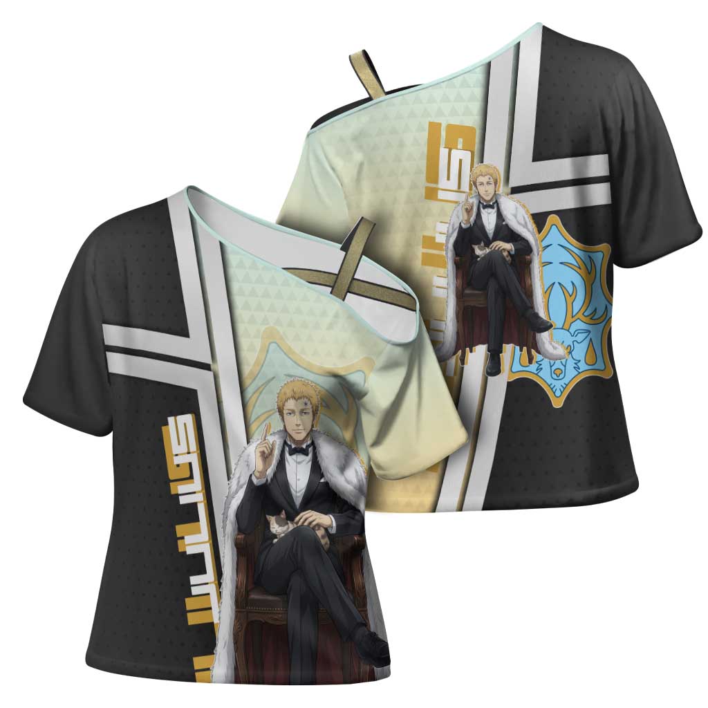 Julius Novachrono Cross Shoulder Shirt Regal Anime Illustration Style