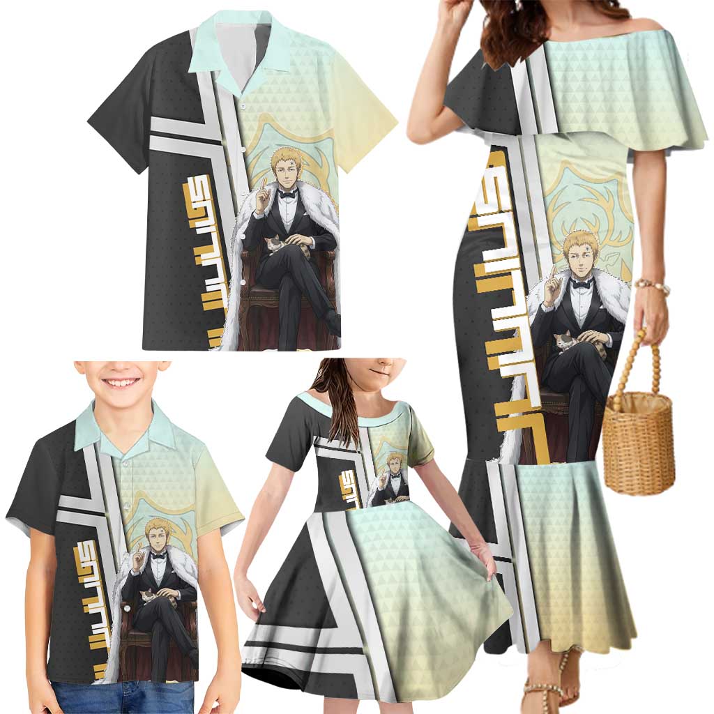 Julius Novachrono Family Matching Mermaid Dress and Hawaiian Shirt Regal Anime Illustration Style