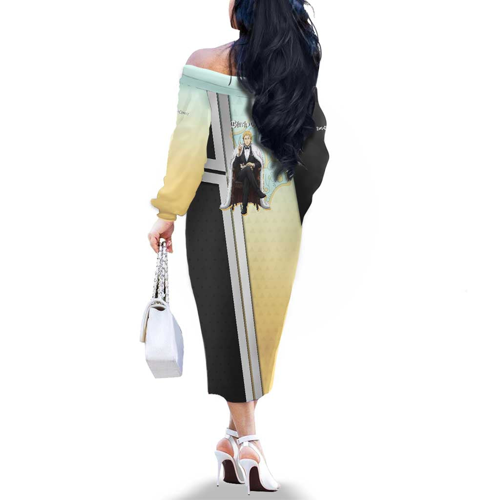 Julius Novachrono Family Matching Off The Shoulder Long Sleeve Dress and Hawaiian Shirt Regal Anime Illustration Style