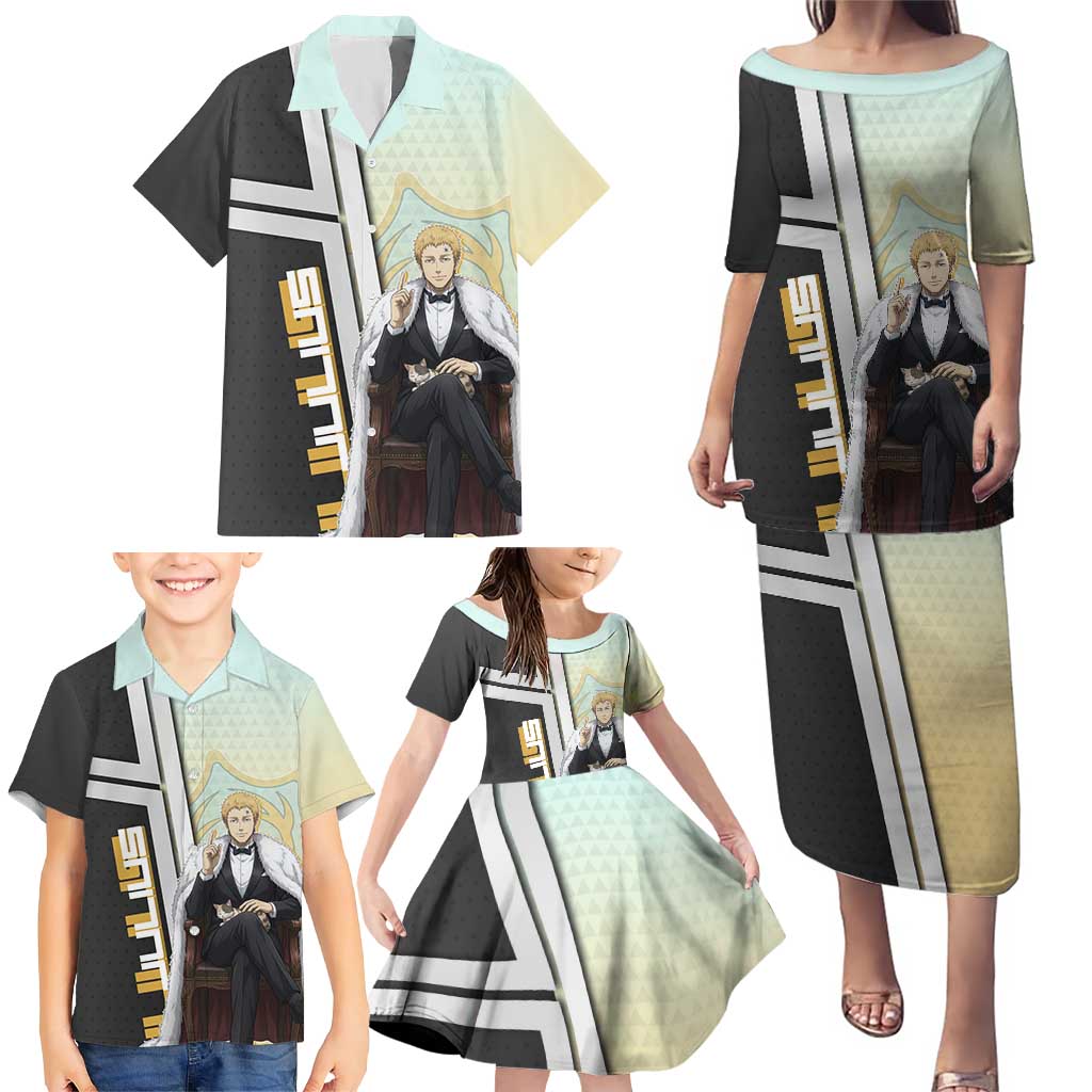 Julius Novachrono Family Matching Puletasi and Hawaiian Shirt Regal Anime Illustration Style