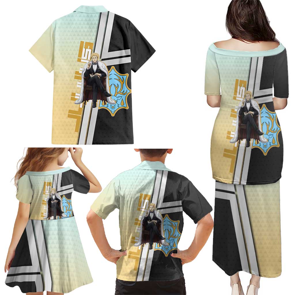 Julius Novachrono Family Matching Puletasi and Hawaiian Shirt Regal Anime Illustration Style