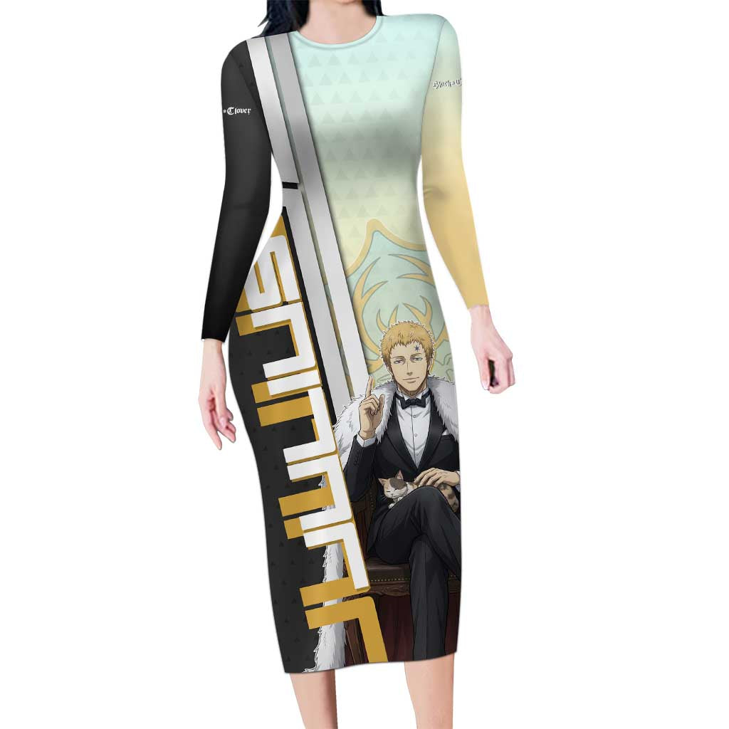 Julius Novachrono Long Sleeve Bodycon Dress Regal Anime Illustration Style