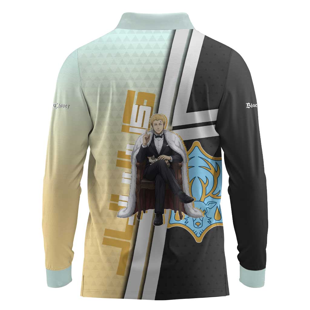 Julius Novachrono Long Sleeve Polo Shirt Regal Anime Illustration Style