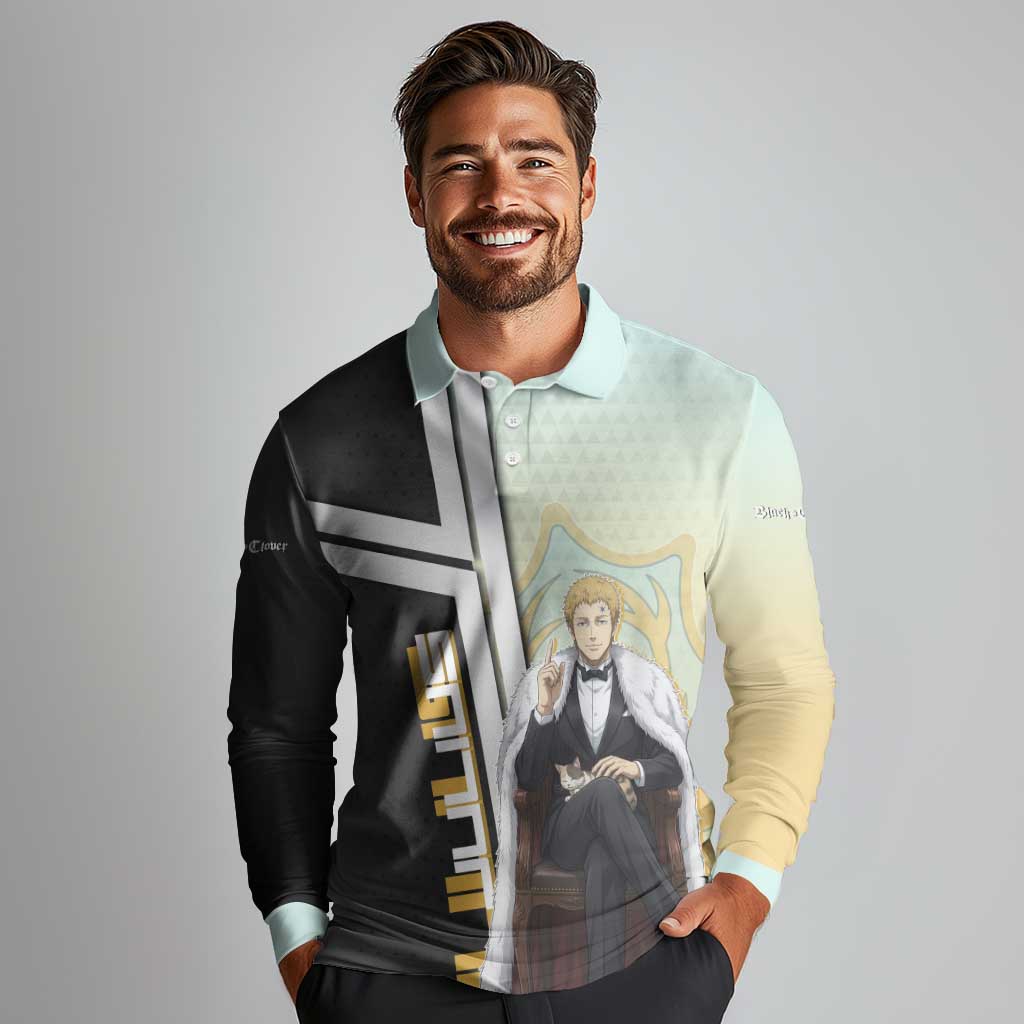 Julius Novachrono Long Sleeve Polo Shirt Regal Anime Illustration Style