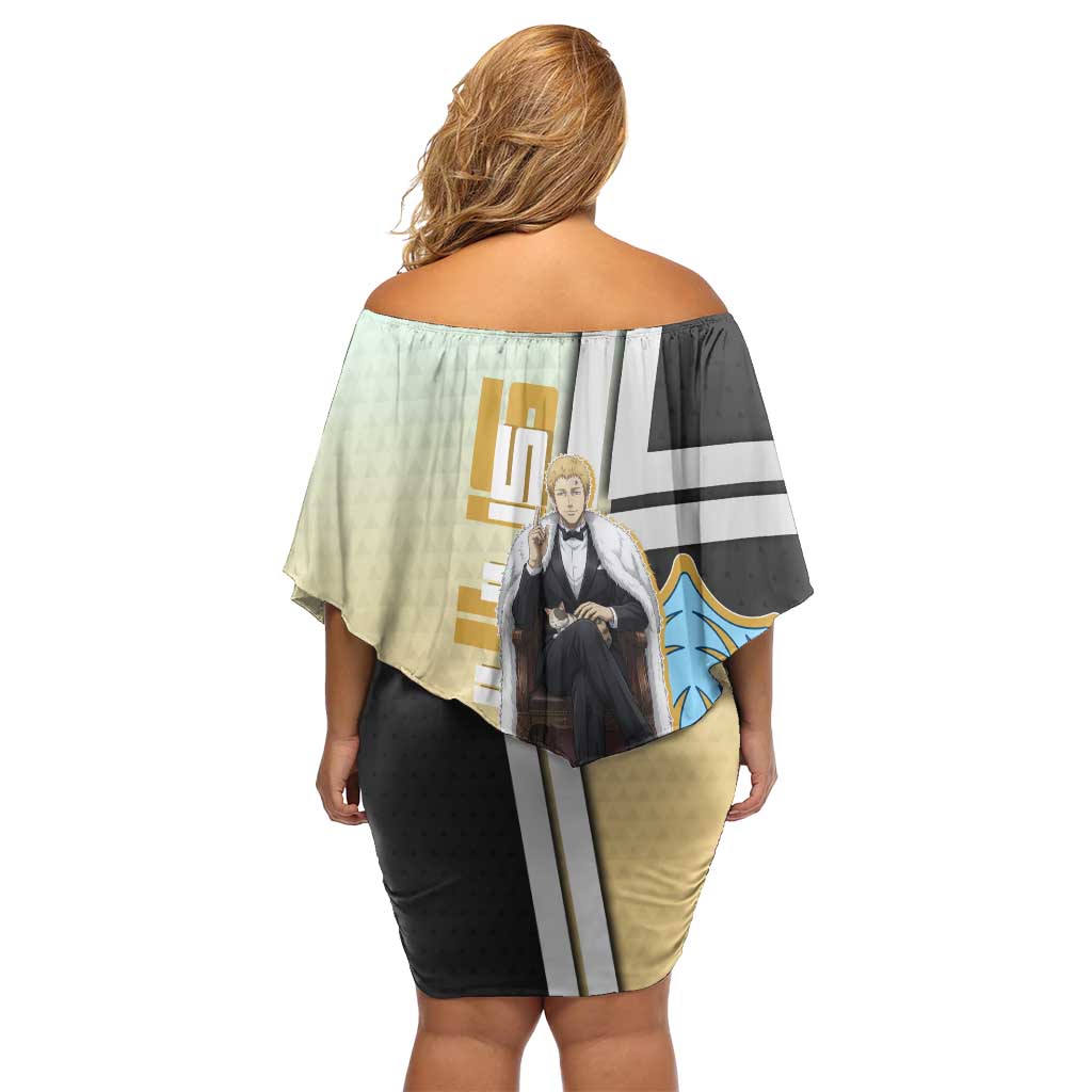 Julius Novachrono Off Shoulder Short Dress Regal Anime Illustration Style